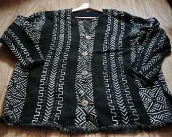 Mud cloth button cardigan men medium