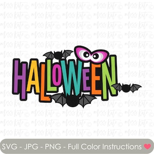 Halloween titolo 5 - file SVG PNG JPG * per spettrale casa stregata spaventosa Halloween tempo autunno autunno dolcetto scherzetto Scrapbook Cricut Silhouette