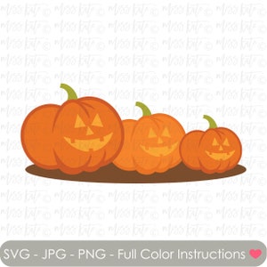 Carved Pumpkins - SVG PNG JPG files for Spooky Scary Candy Pumpkin Halloween Jack O&#39; Lantern Trick or Treat Scrapbook Cricut Silhouette