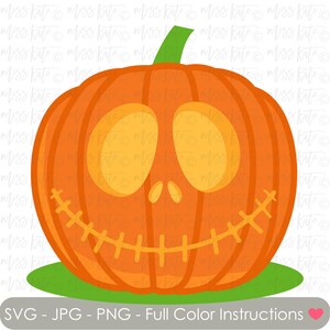 Jack O' Lantern - SVG PNG JPG files *for Spooky Scary Boo Beware Pumpkin Green Orange Lantern Trick or Treat Scrapbook Cricut Silhouette