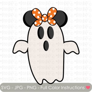 Girl Mouse Ghost - SVG PNG JPG files *for Spooky Scary Ghost Candy Halloween Trick or Treat Scrapbook Cricut Silhouette