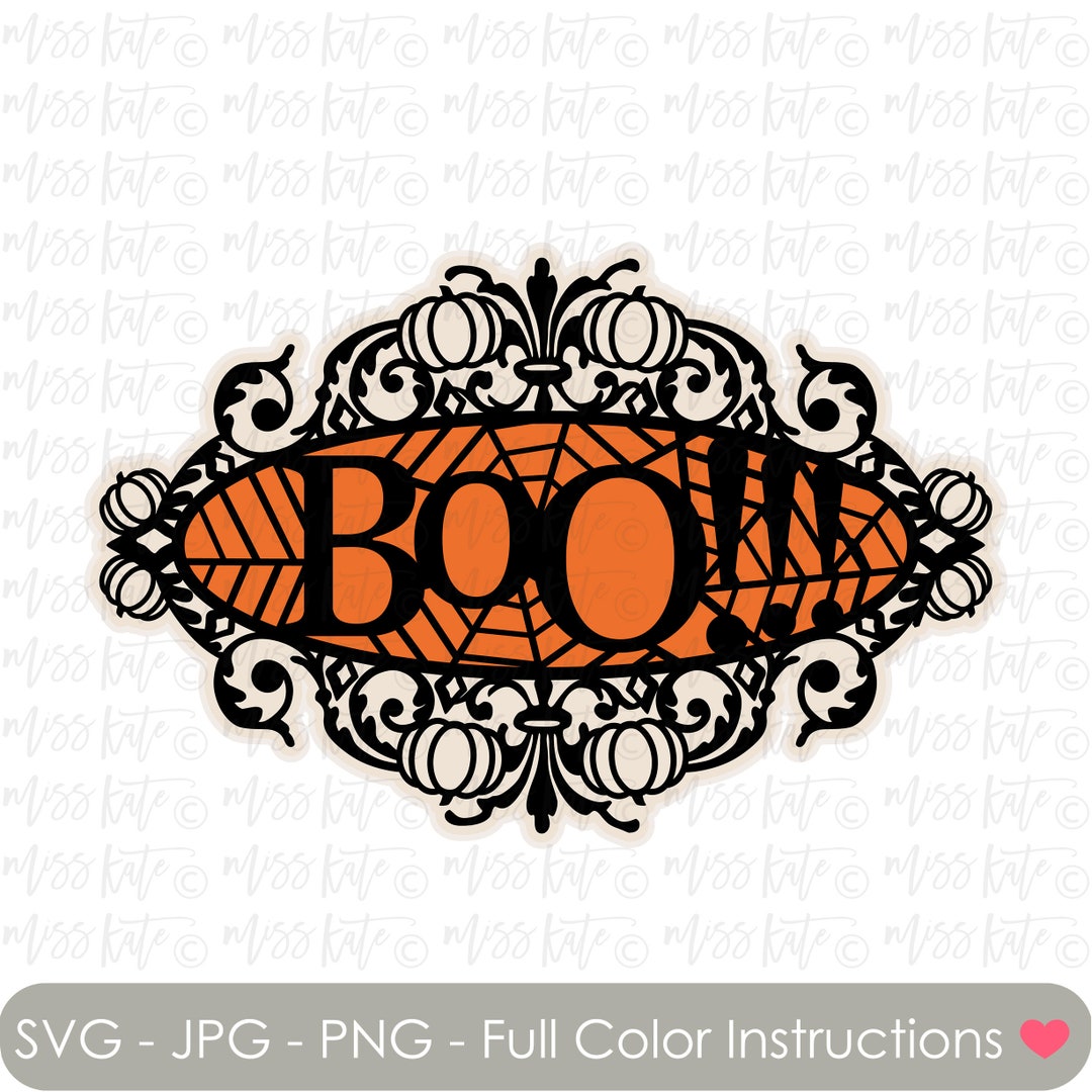 Boo Halloween Title Frame SVG PNG JPG Files for Spooky Etsy