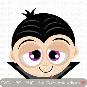 Vampire Head - SVG PNG JPG files *for Very Spooky Scary Vampire Bat Baby Blood Monster Halloween Scrapbook Cricut Silhouette