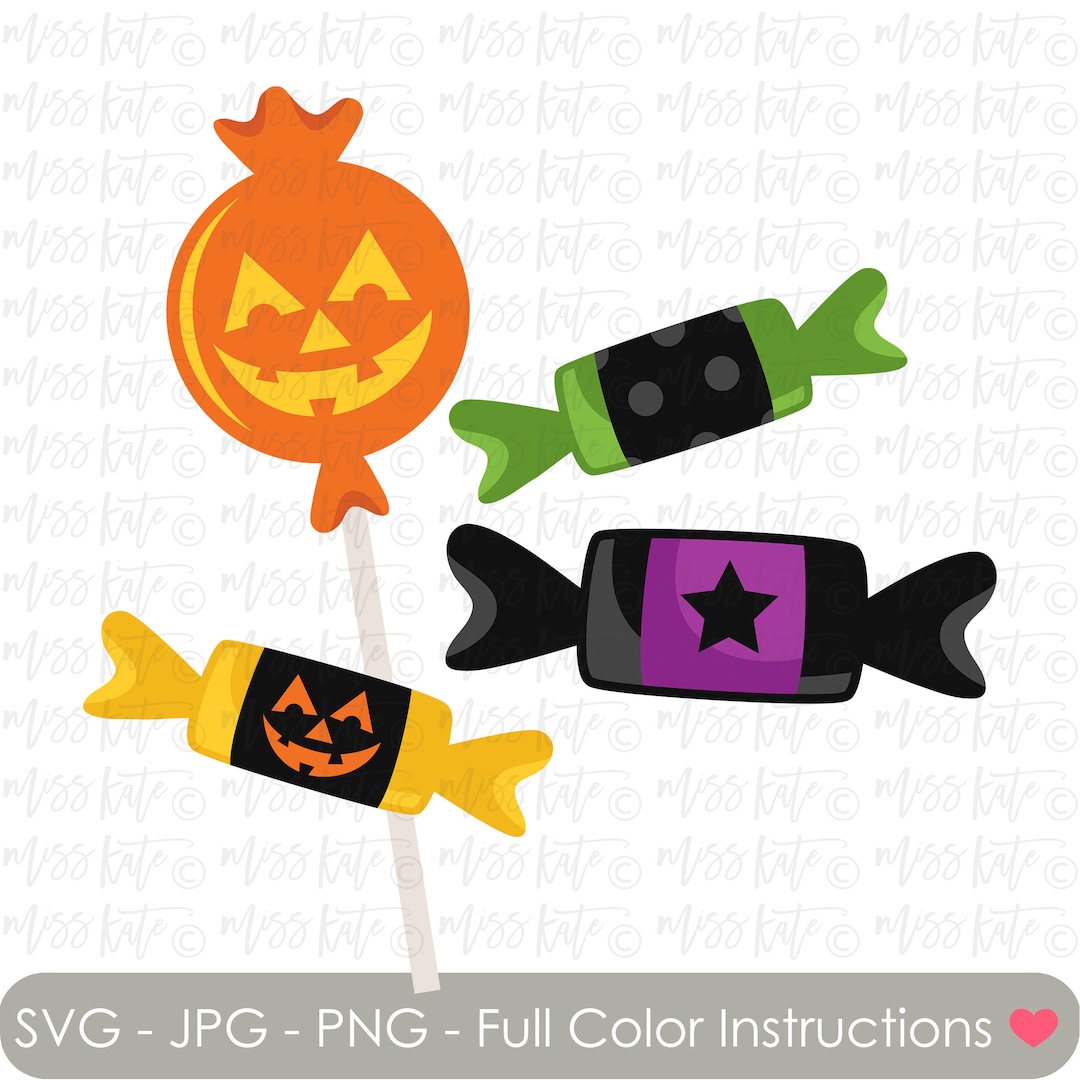 Halloween Candy - SVG PNG JPG Files *for Fall Autumn Pumpkin Lollipop ...