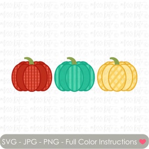Cute Fall Pumpkins - SVG PNG JPG files for Spooky Scary Spiderweb Green Halloween Jack O Lantern Trick or Treat Scrapbook Cricut Silhouette