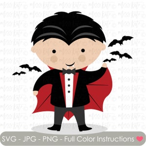 Vampire 4 - SVG PNG JPG files *for Very Spooky Scary Vampire Bat Baby Blood Monster Halloween Scrapbook Cricut Silhouette