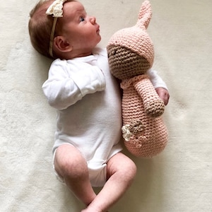 100% Cotton Natural Fiber Baby&#39;s First Doll, Handmade Crocheted Sleeping Doll  Baby Gift Amigurumi
