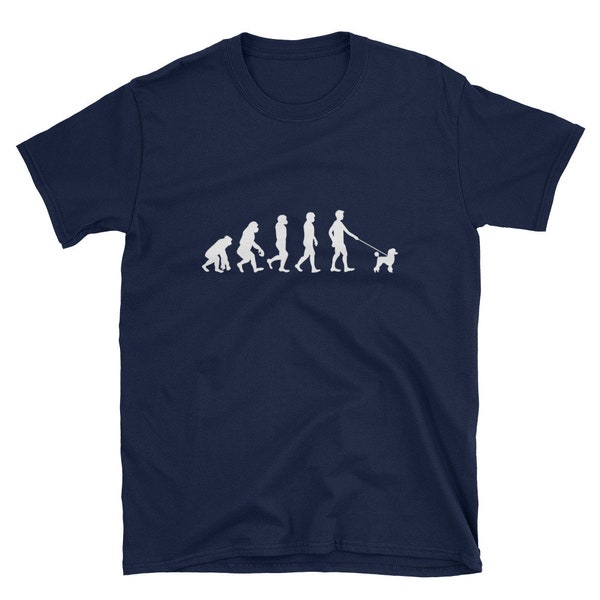Caniche Evolution, Amoureux des chiens, Silhouette de chien, Animal de compagnie, T-shirt unisexe