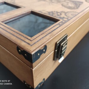 Custom 8-slot Watch Box in Steampunk Style , Handmade Wooden Watch Organizer, Gift For Zoomer image 4