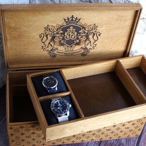 Handmade Wooden Organizer, Monogrammed Keepsake Box image 3