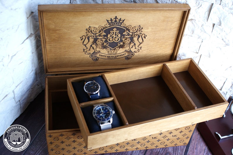 Handmade Wooden Organizer, Monogrammed Keepsake Box image 3