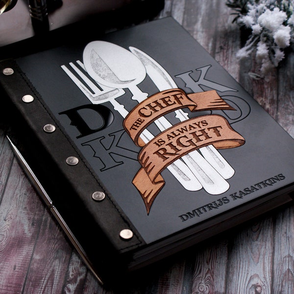 Customized Handmade Wooden Recipe Cookbook "Best Chef", Personalisierte Geschenk Für Ihn, Notizbuch Aus Holz "Bester Koch", Mothers Day Gift