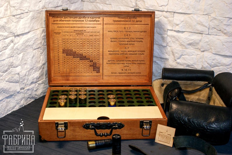Rustic Ammo Organizer, Custom Gift For Hunter, Handmade Ammo Box, 12cal. 11cal. 300.win 308.win, Vintage Style Ammo Case, VIP Hunter Gift image 1