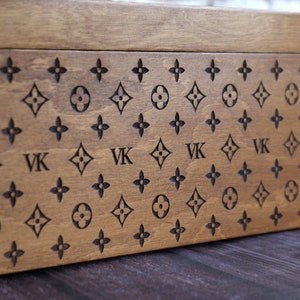 Handmade Wooden Organizer, Monogrammed Keepsake Box image 6