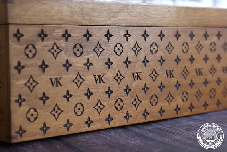 Handmade Wooden Organizer, Monogrammed Keepsake Box image 6