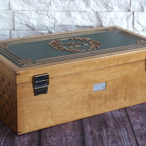 Handmade Wooden Organizer, Monogrammed Keepsake Box image 8