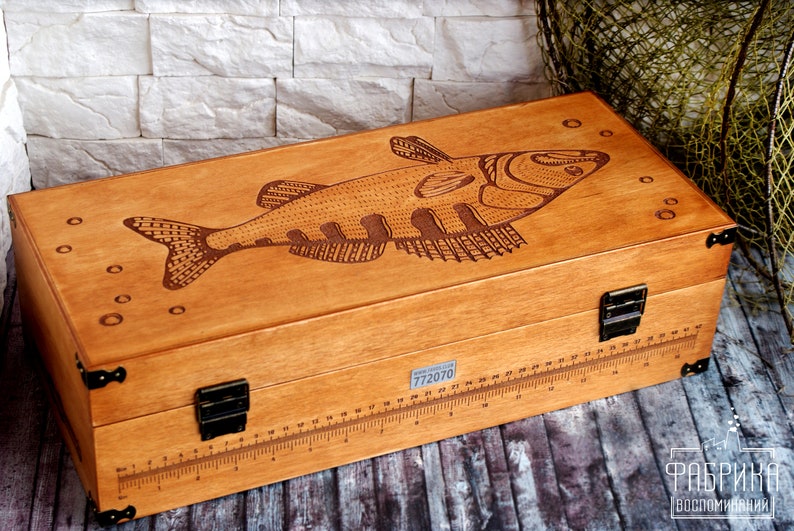 Personalized 100 Handmade Wood Fishing Tackle Box Mr. Etsy