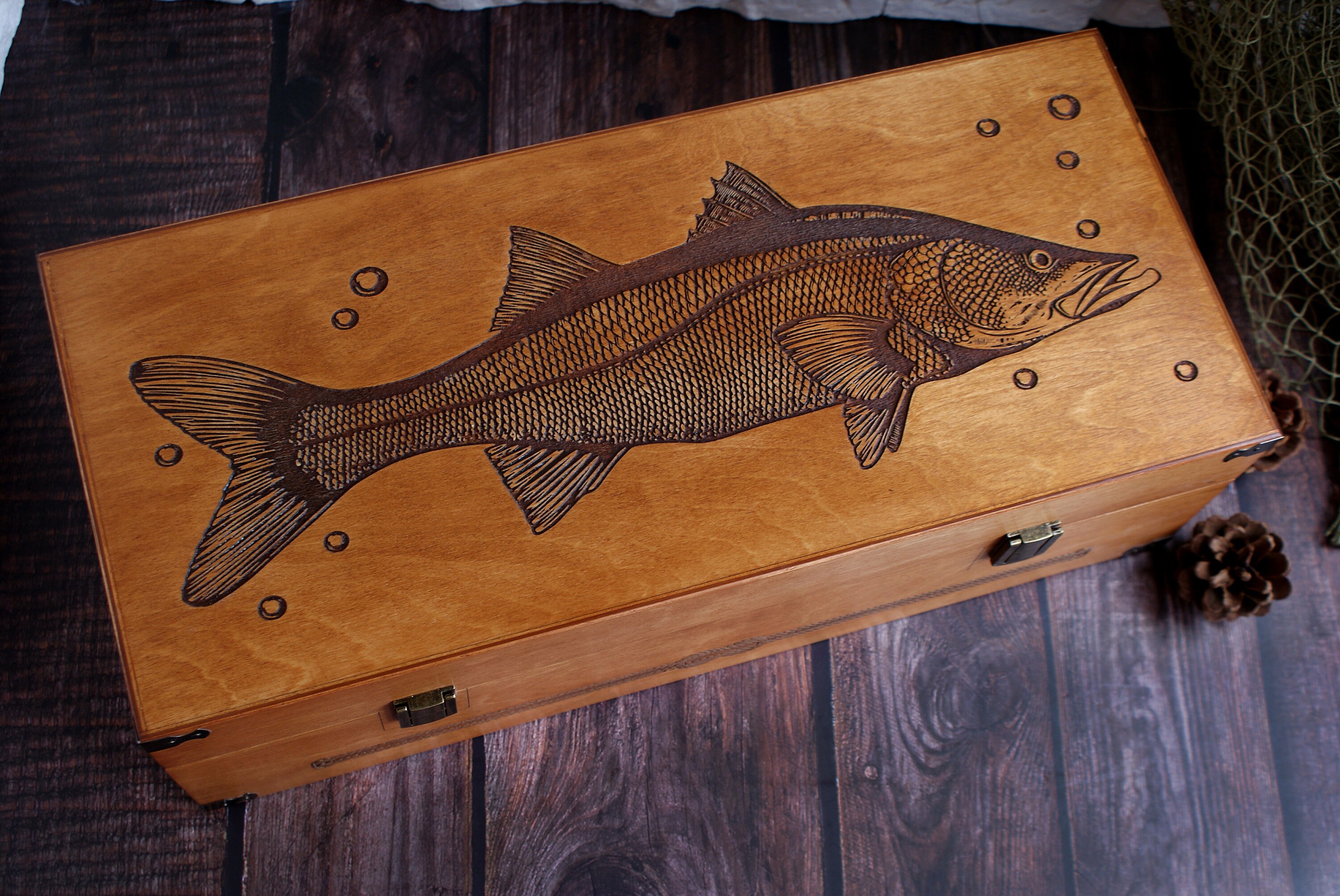 Customized Tackle Box, Wooden Box for Baits and Lures, Handmade