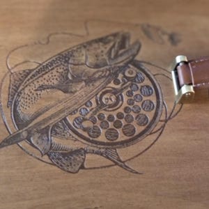 Rainbow Trout Design, Personalized Engraving, Handmade Wooden Tackle Box, Funny Custom Design, Best Retirement Gift, Corporate Present image 6