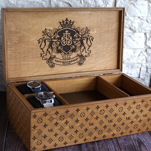 Handmade Wooden Organizer, Monogrammed Keepsake Box image 2