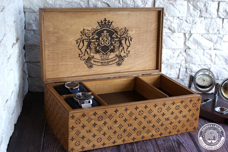 Handmade Wooden Organizer, Monogrammed Keepsake Box image 2