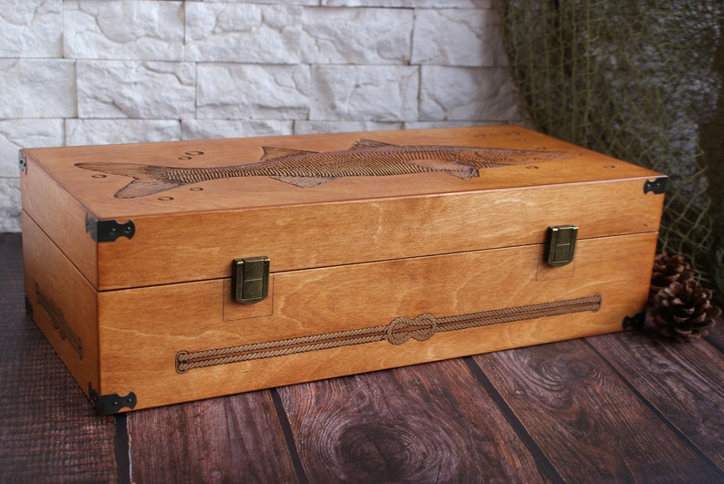Customiized 100 Handmade Wood Fishing Tackle Box Mr. Etsy