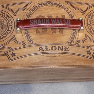 Custom Tackle Box, Wooden Box For Lure And Bait Storage, "Old School" Fisherman Gift, Christmas gift, VIP Gift, Retirement Gift, Vintage Box image 8