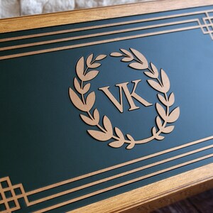 Handmade Wooden Organizer, Monogrammed Keepsake Box image 5