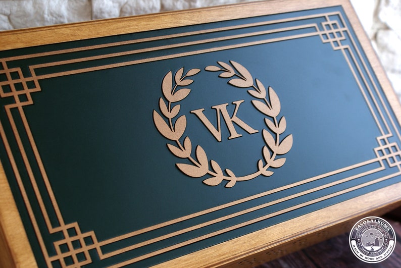 Handmade Wooden Organizer, Monogrammed Keepsake Box image 5