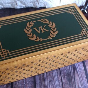 Handmade Wooden Organizer, Monogrammed Keepsake Box