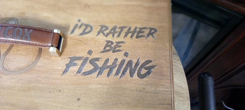 Rainbow Trout Design, Personalized Engraving, Handmade Wooden Tackle Box, Funny Custom Design, Best Retirement Gift, Corporate Present image 7