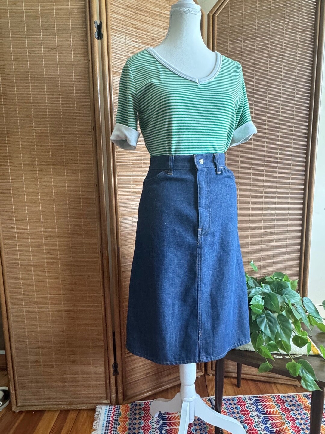 Vintage Levi's A line button skirt denim ^^^ M main image 1