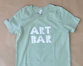 Art Bar Kids T-shirt - 100% Baumwolle, handgefärbt, Siebdruck, unisex - Artsy/Hipster Kids T-shirt