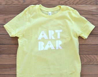 Art Bar Kids T-shirt - 100% Baumwolle, handgefärbt, Siebdruck, unisex - Artsy/Hipster Kids T-shirt