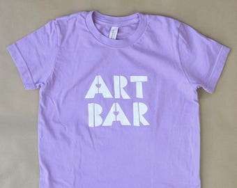 Art Bar Kids T-shirt - 100% Baumwolle, handgefärbt, Siebdruck, unisex - Artsy/Hipster Kids T-shirt