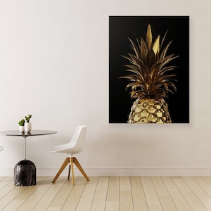 Gold Pineapple Canvas Print Wall Art Home Decor Painting Poster