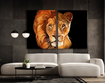 LV Lion - Luxury Canvas Wall Art