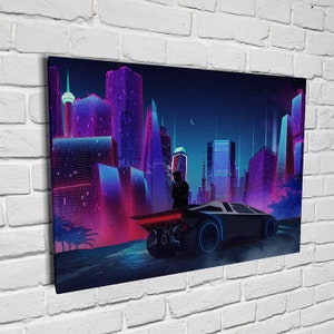 Cyberpunk City Canvas Print Wall Art Home Decor Poster Painting