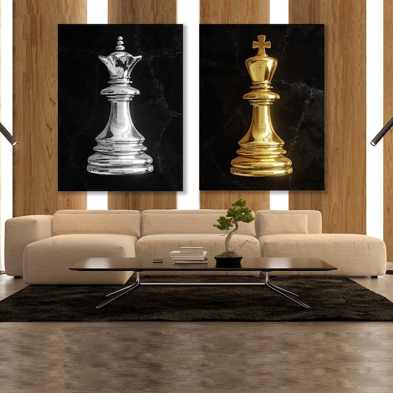 Queen and King Chess pieces | Art Board Print