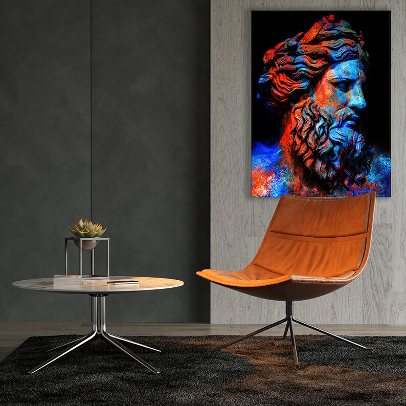 Zeus Canvas Wall Art Pop Poster Home Decor Etsy
