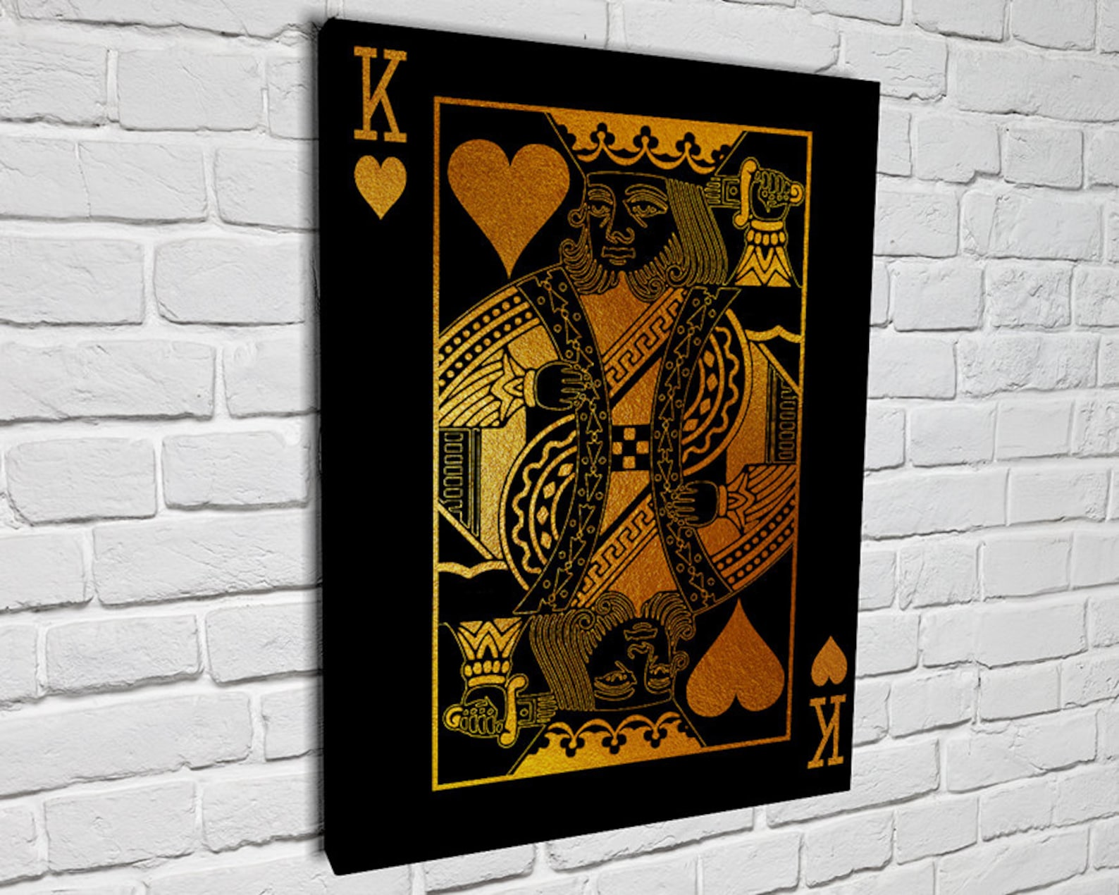 King & Queen of Hearts Set of 4 Ace Jack Gold Playing Card Etsy