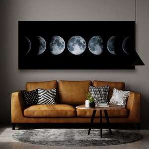 Moon Phases Lunar Canvas Print Wall Art Home Decor