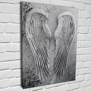 Angel Wings White Art Canvas Wall Art Pop Home Decor Poster Print Painting