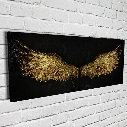 Angel Wings Gold Canvas Print Wall Art Home Decor Etsy