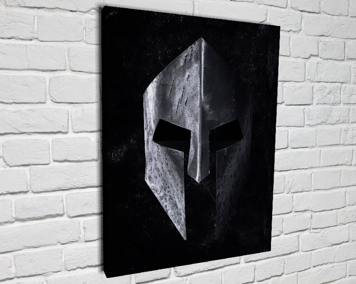 Spartan Helmet Molon Labe Canvas Print Wall Art Home Decor - Etsy