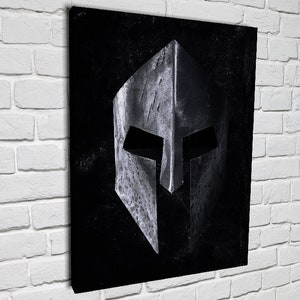 Spartan Helmet Molon Labe Canvas Print Wall Art Home Decor - Etsy