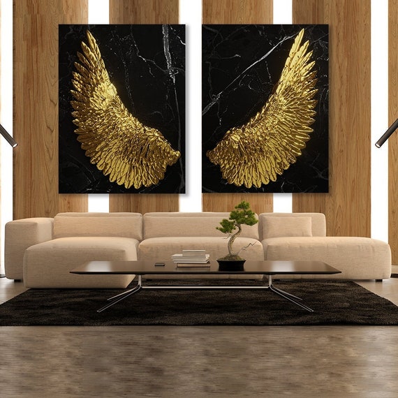 Golden Angel Wings Wall Art