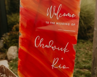 Painted Acrylic Wedding Welcome Sign Deposit | Modern Wedding Welcome Sign | Large Wedding Sign | Modern Calligraphy Wedding Sign for Fall