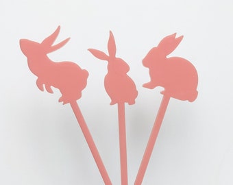 Pink Easter Cocktail Stirrers | Cocktail Stir Stick | Easter Brunch Décor | Easter Party Décor | SET of 6