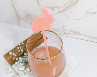 Pink Easter Cocktail Stirrers | Cocktail Stir Stick | Easter Brunch Décor | Easter Party Décor | SET of 6